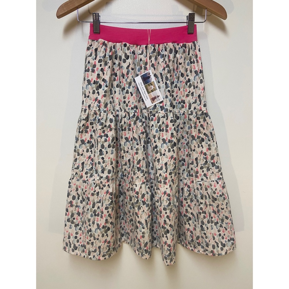 Girls Maxi Mom and Pop's Kids Skirt Size 8 Multicolor Upcycled Tiered Cotton